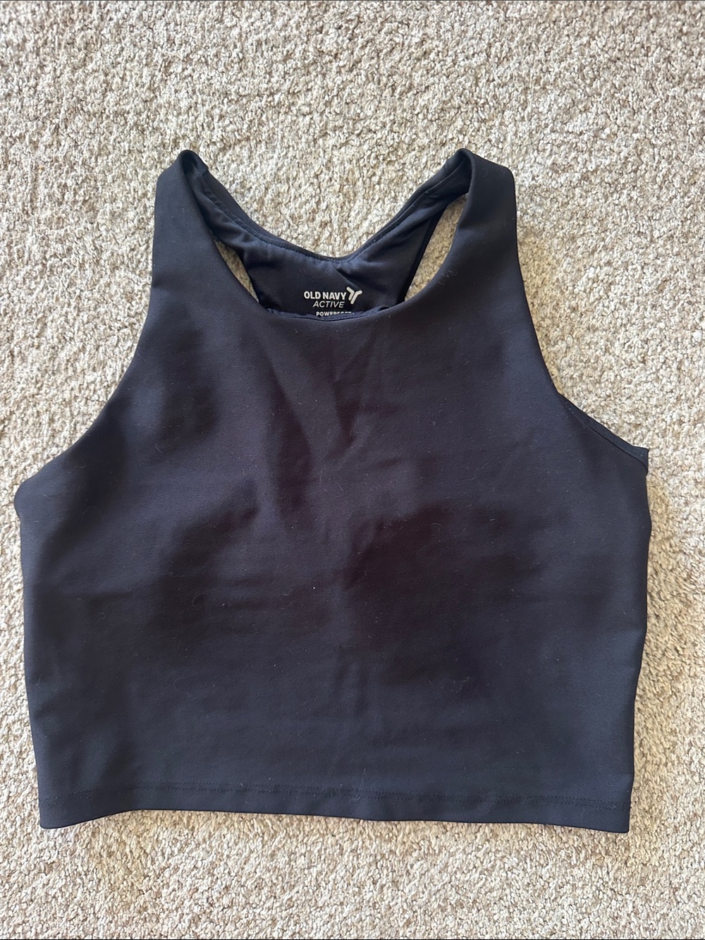 Old Navy Black High-Neck Crop Tank Top